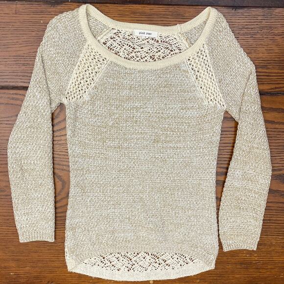 Boho knit night beach bonfire top bathing suit cover up spring summer coastal M - Picture 1 of 12